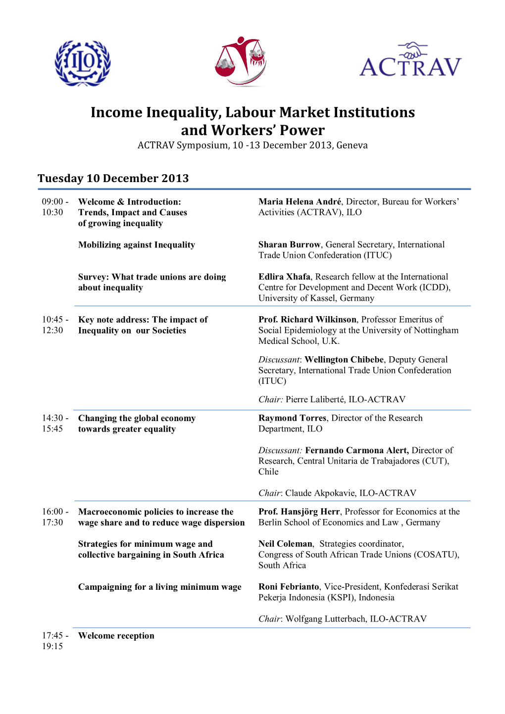 Income Inequality, Labour Market Institutions and Workers' Power