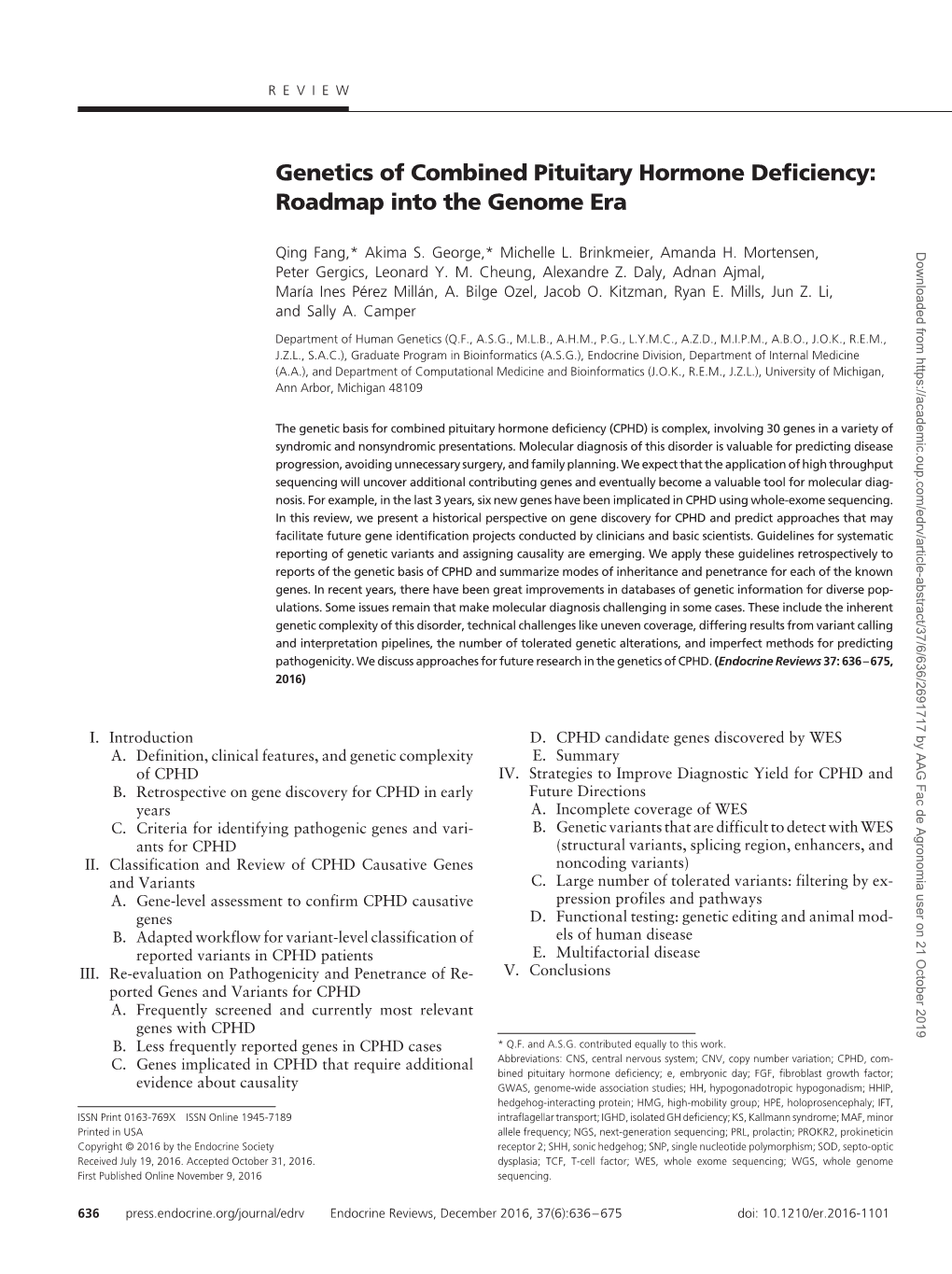 Genetics of Combined Pituitary Hormone Deficiency: Roadmap Into the Genome Era