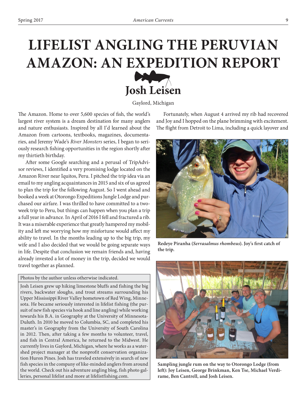 Lifelist Angling the Peruvian Amazon: an Expedition Report Josh Leisen