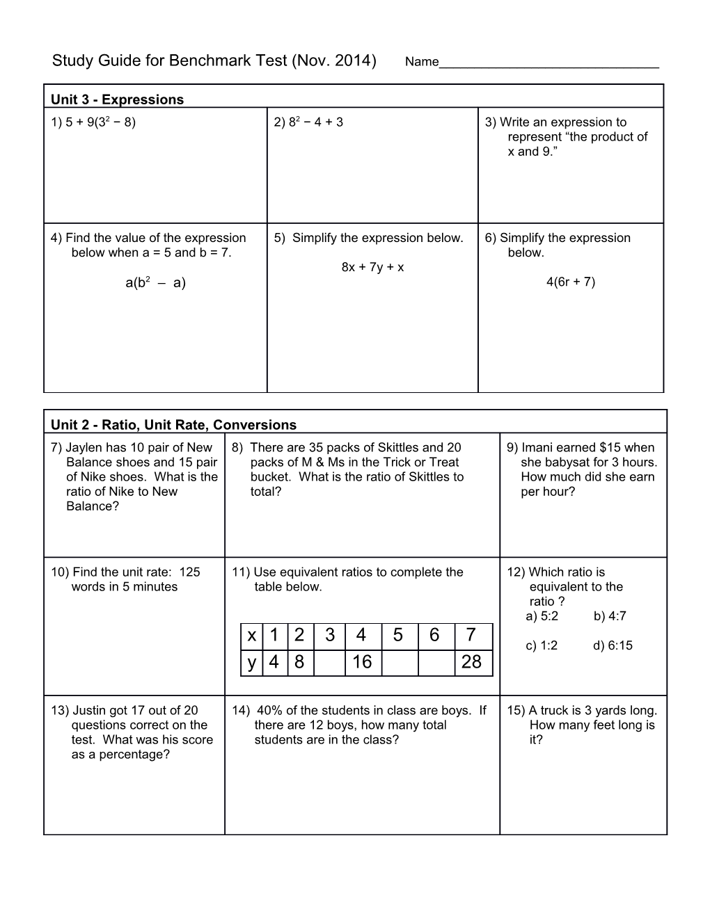 Unit 2 Test 2 Study Guide