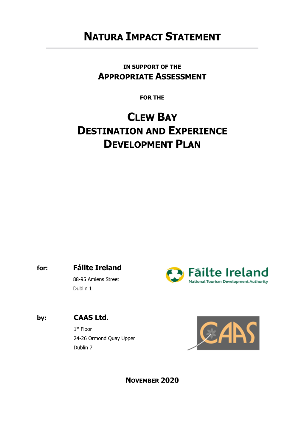 Natura Impact Statement Clew Bay Destination And