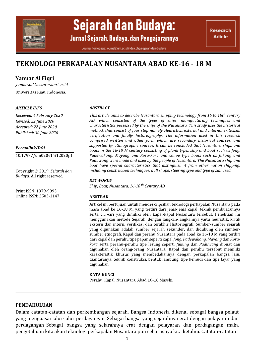 Teknologi Perkapalan Nusantara Abad Ke-16 - 18 M