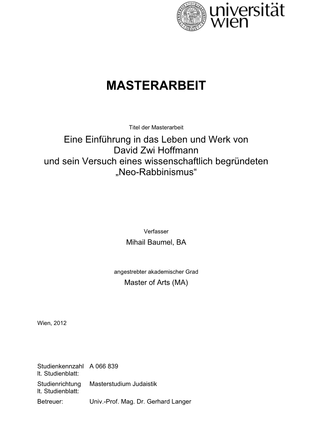 Masterarbeit