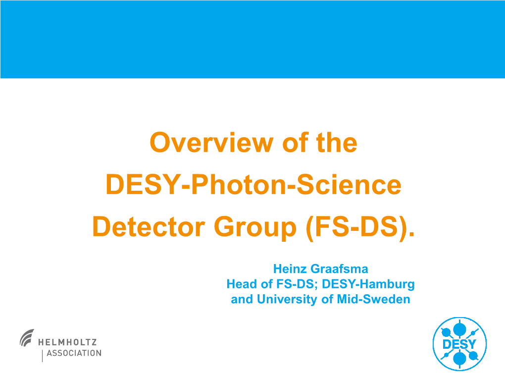 Overview of the DESY-Photon-Science Detector Group (FS-DS)