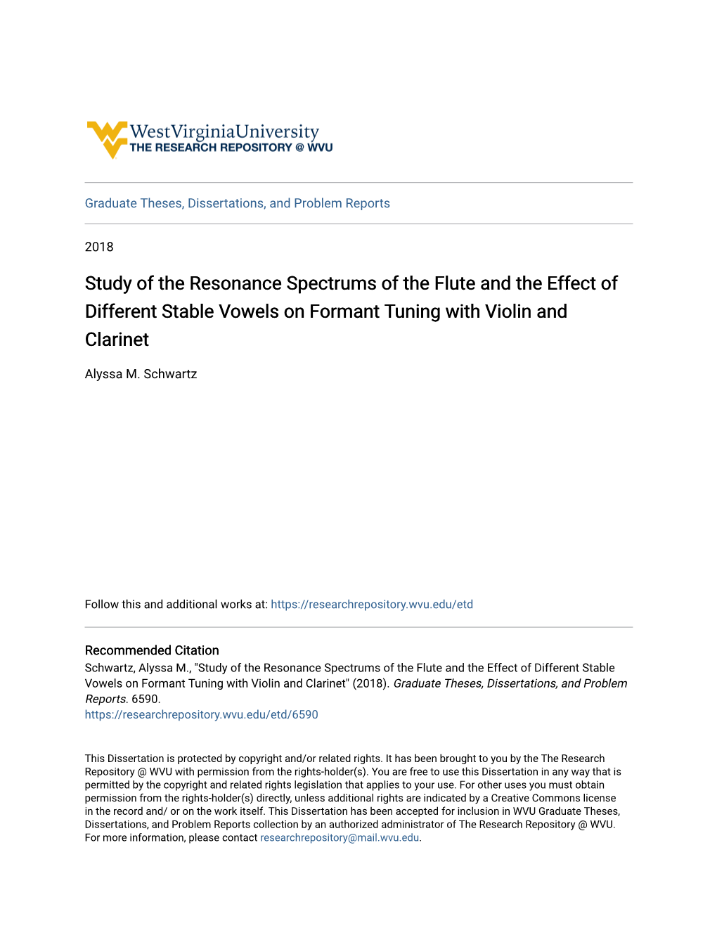 Study of the Resonance Spectrums of the Flute and the Effect of Different Stable Vowels on Formant Tuning with Violin and Clarinet