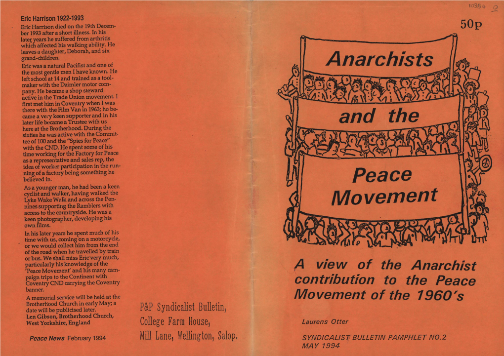 Anarchists and the Peace Movement