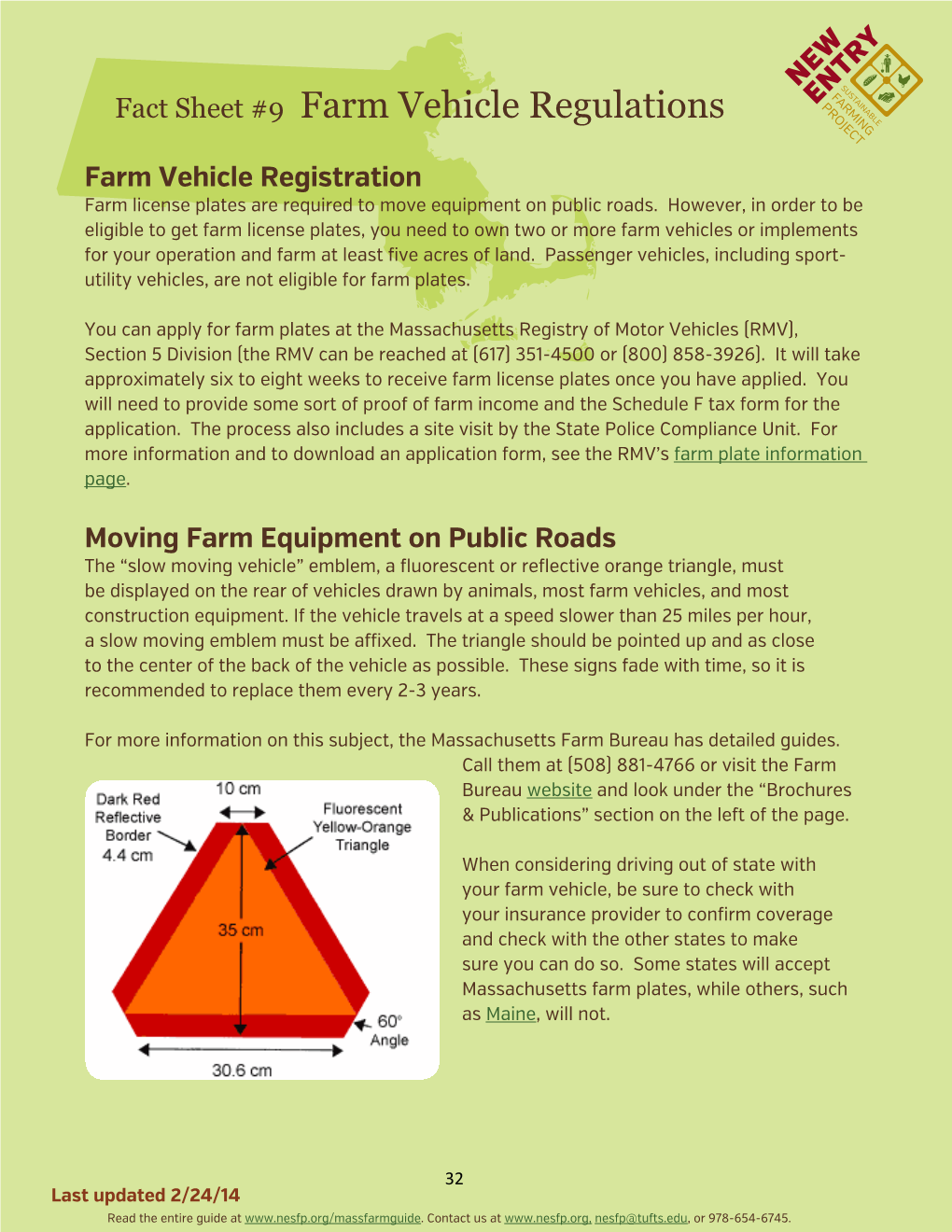 Fact Sheet #9 Farm Vehicle Regulations