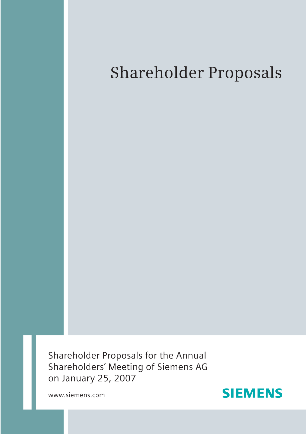 Shareholder Proposals