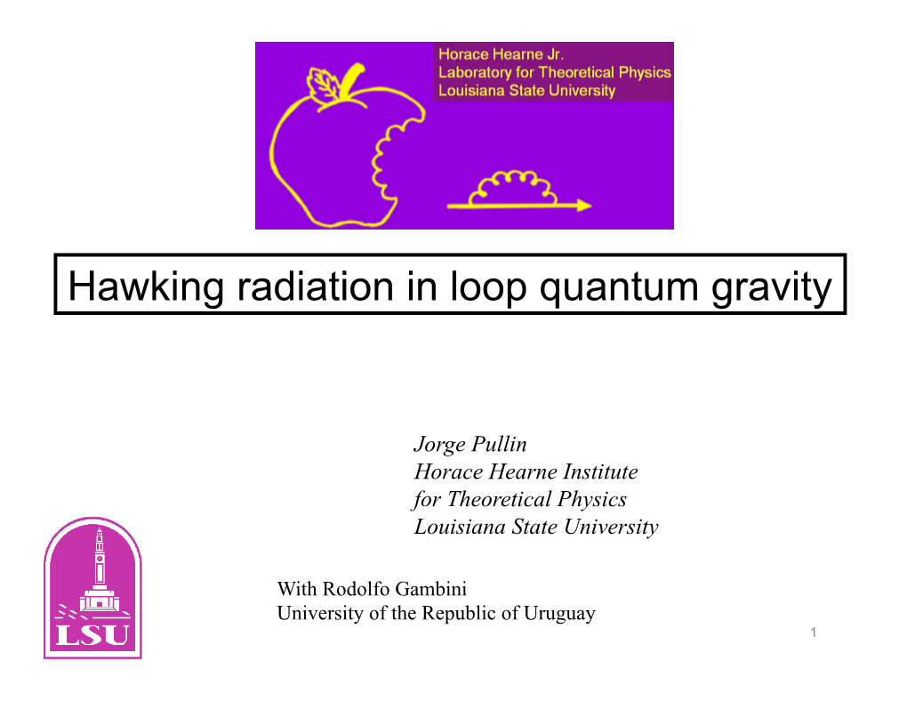 Hawking Radiation in Loop Quantum Gravity