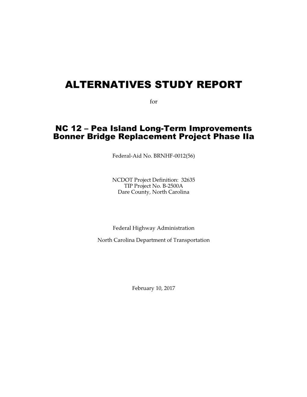 Alternatives Study Report