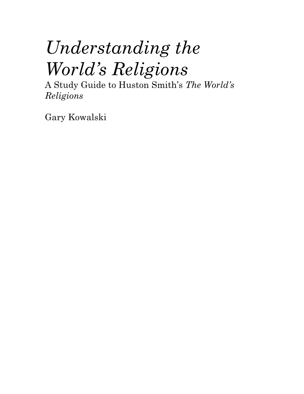 The World's Religions