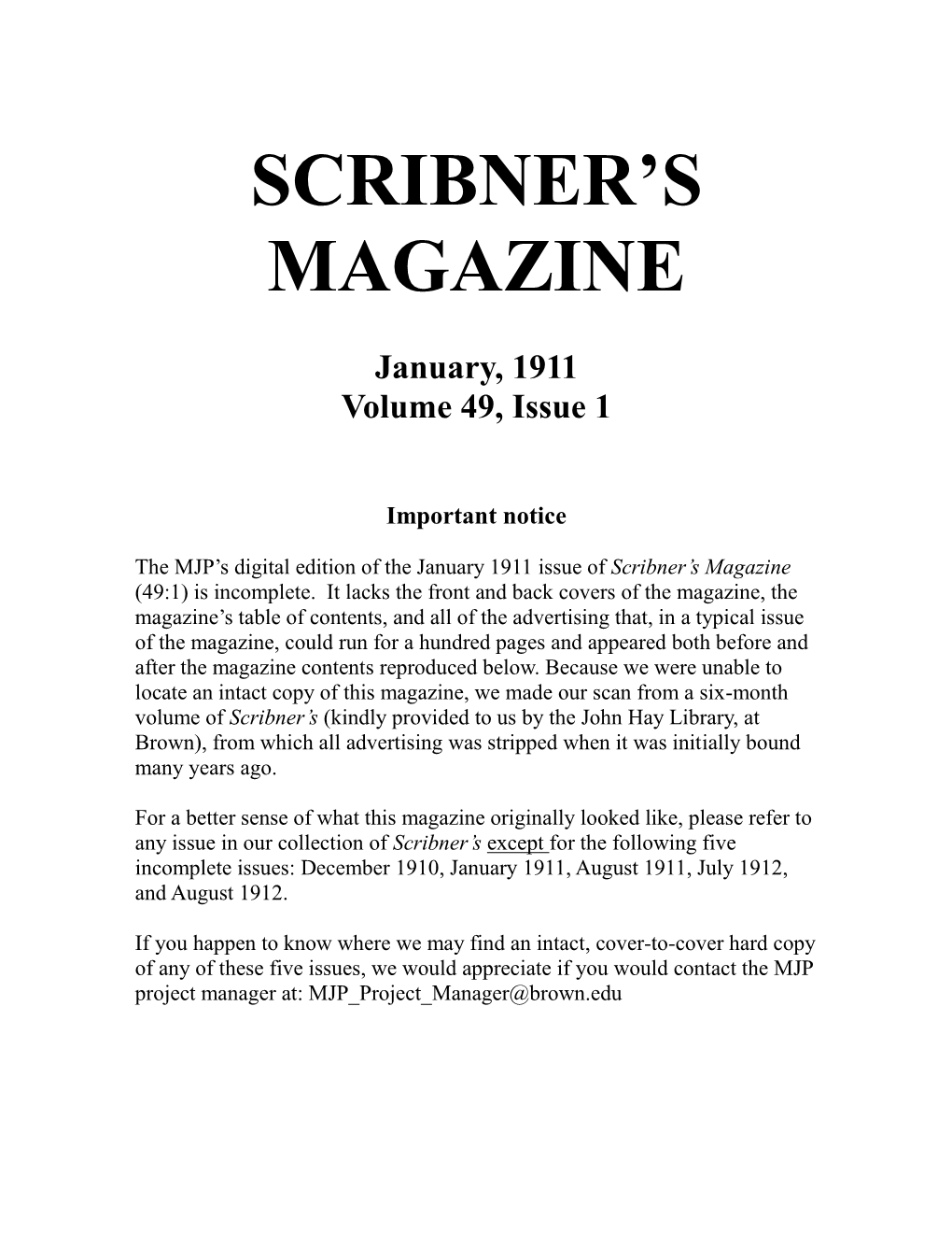 Scribner's Magazine