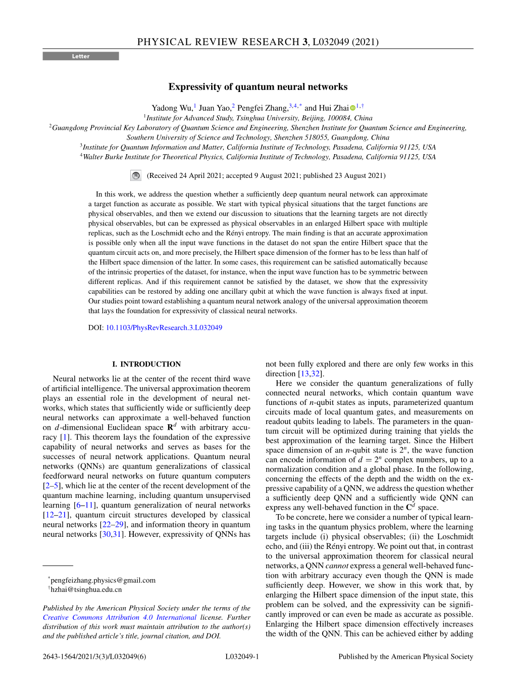 Expressivity of Quantum Neural Networks