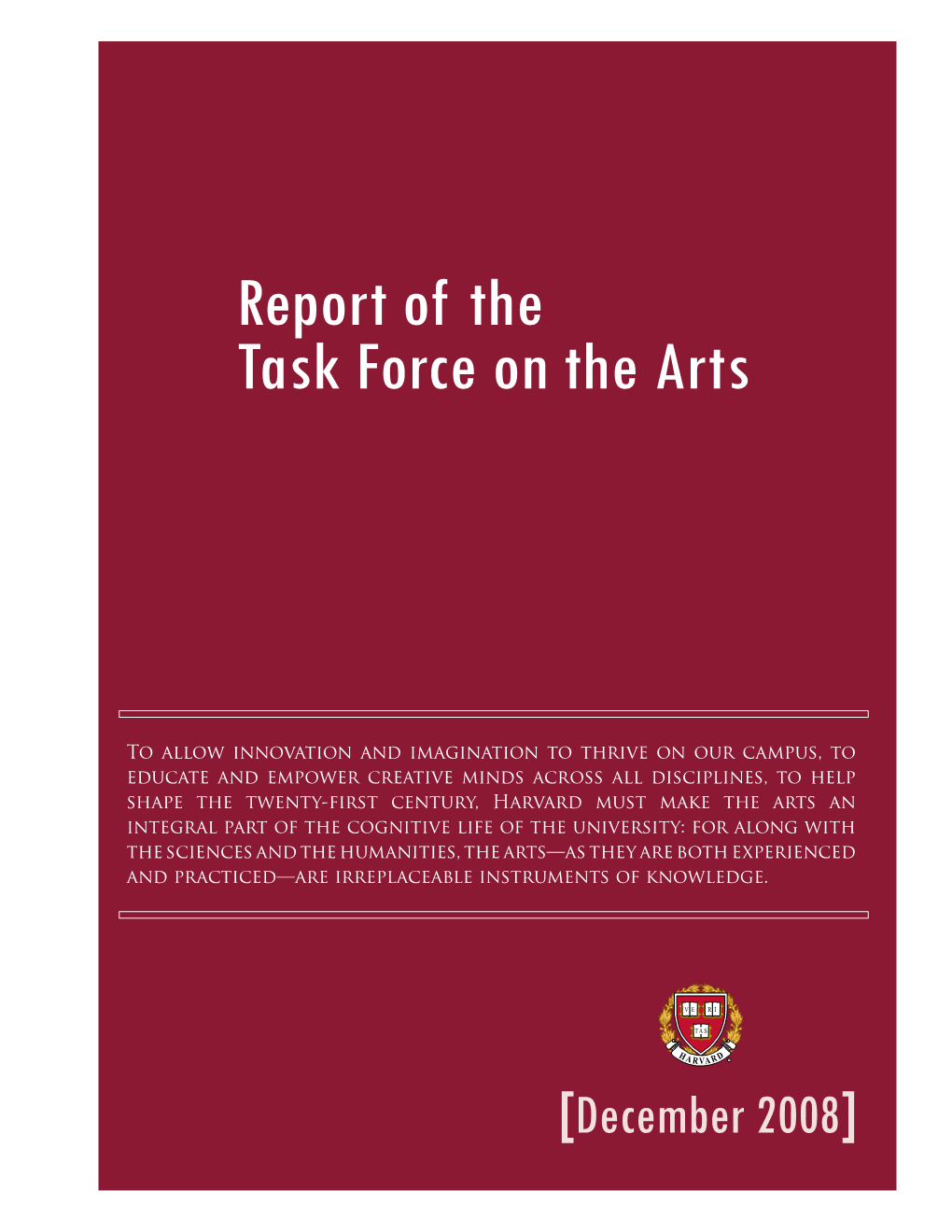 Report of the Task Force on the Arts