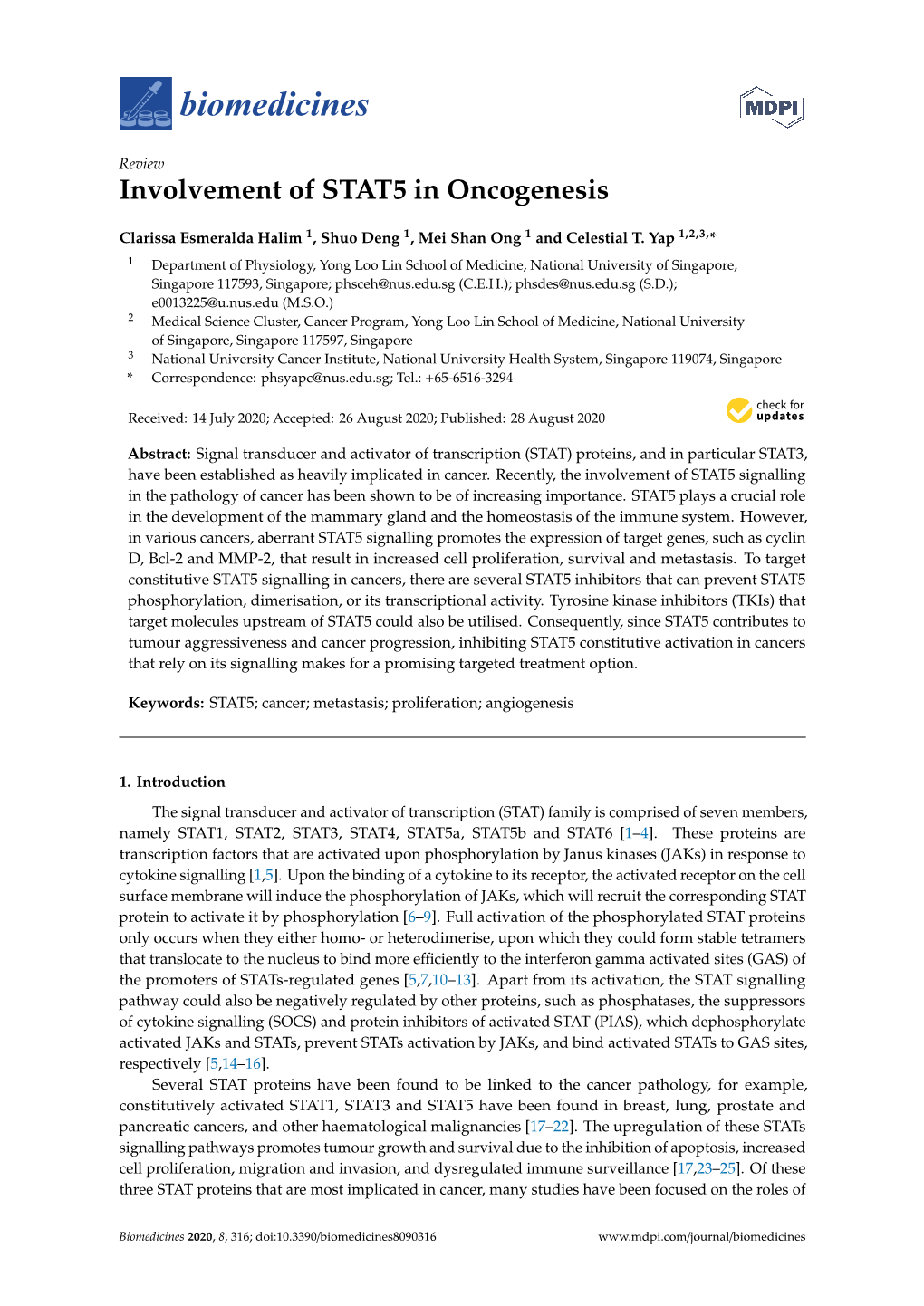 Involvement of STAT5 in Oncogenesis