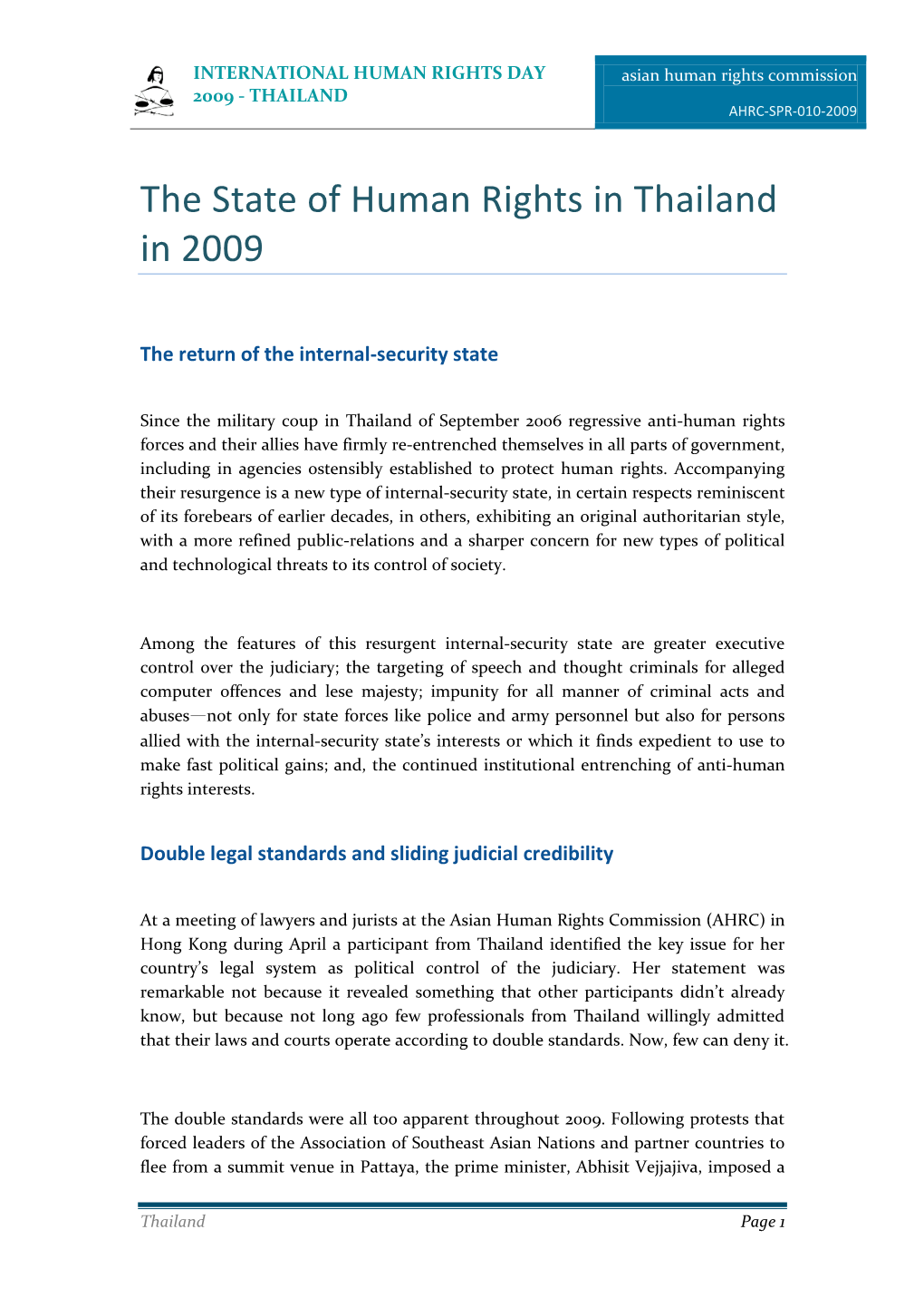 Human Rights Report 2009