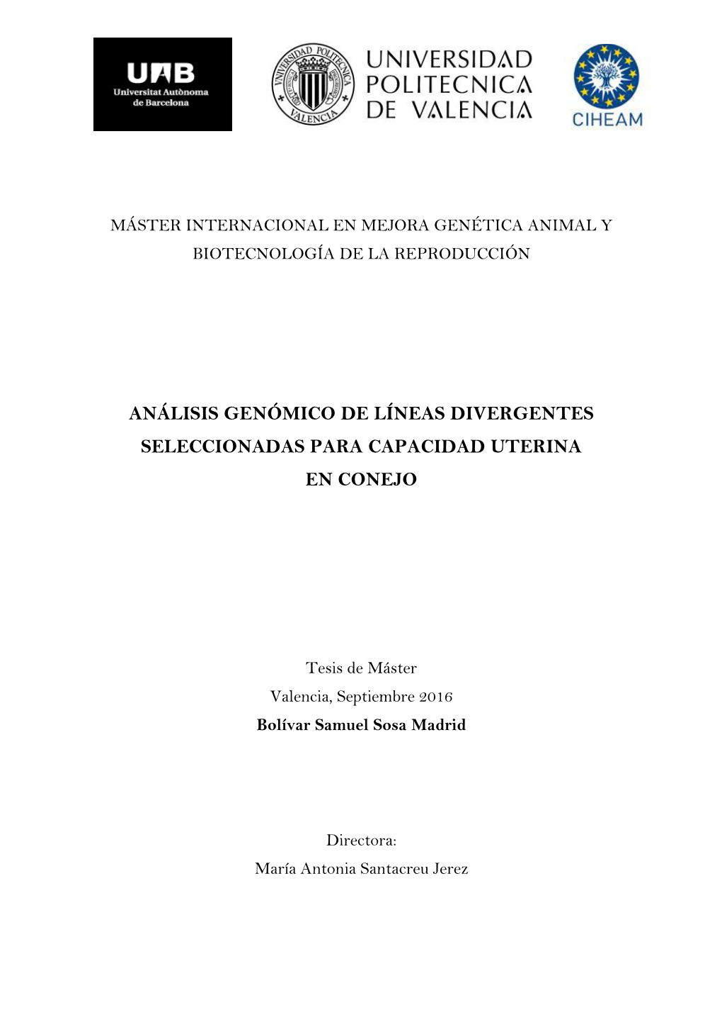 Análisis Genómico De Líneas Divergentes Seleccionadas Para Capacidad Uterina En Conejo