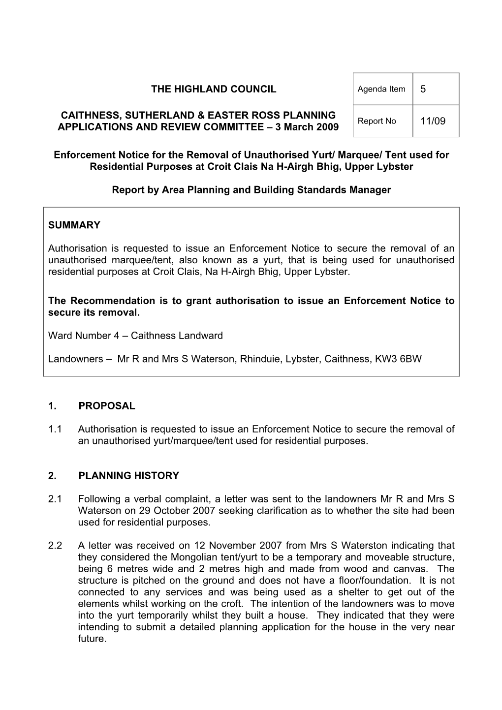 5 Caithness, Sutherland & Easter Ross Planning