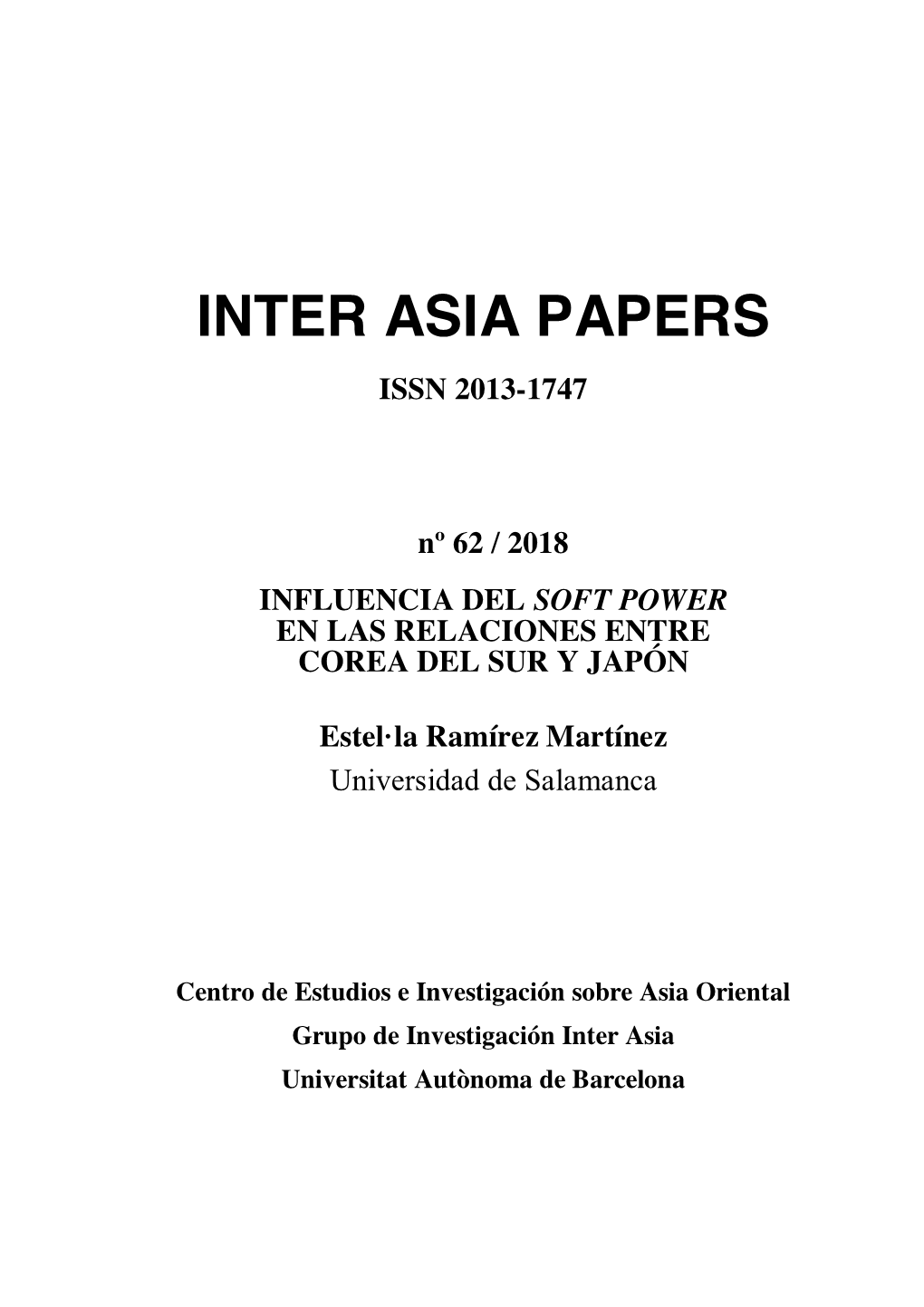 Inter-Asia Papers