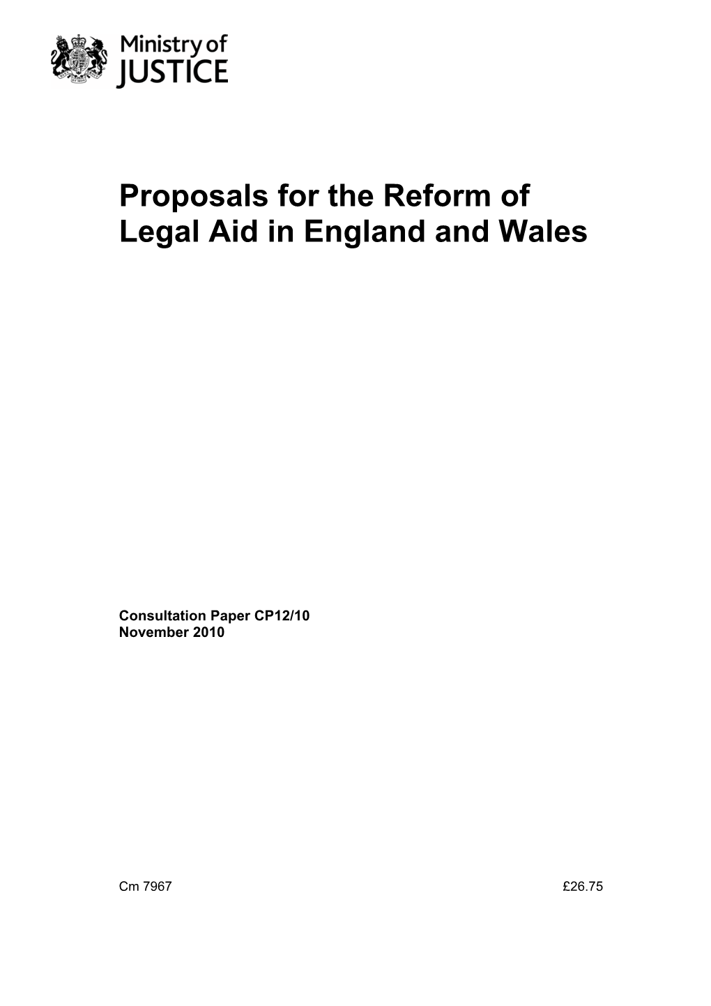 Legal Aid in England and Wales