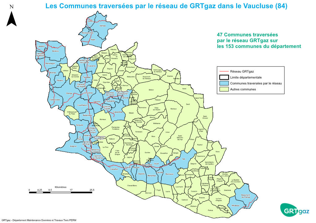 Les Communes Traversées Par Le Réseau De Grtgaz Dans Le Vaucluse (84)