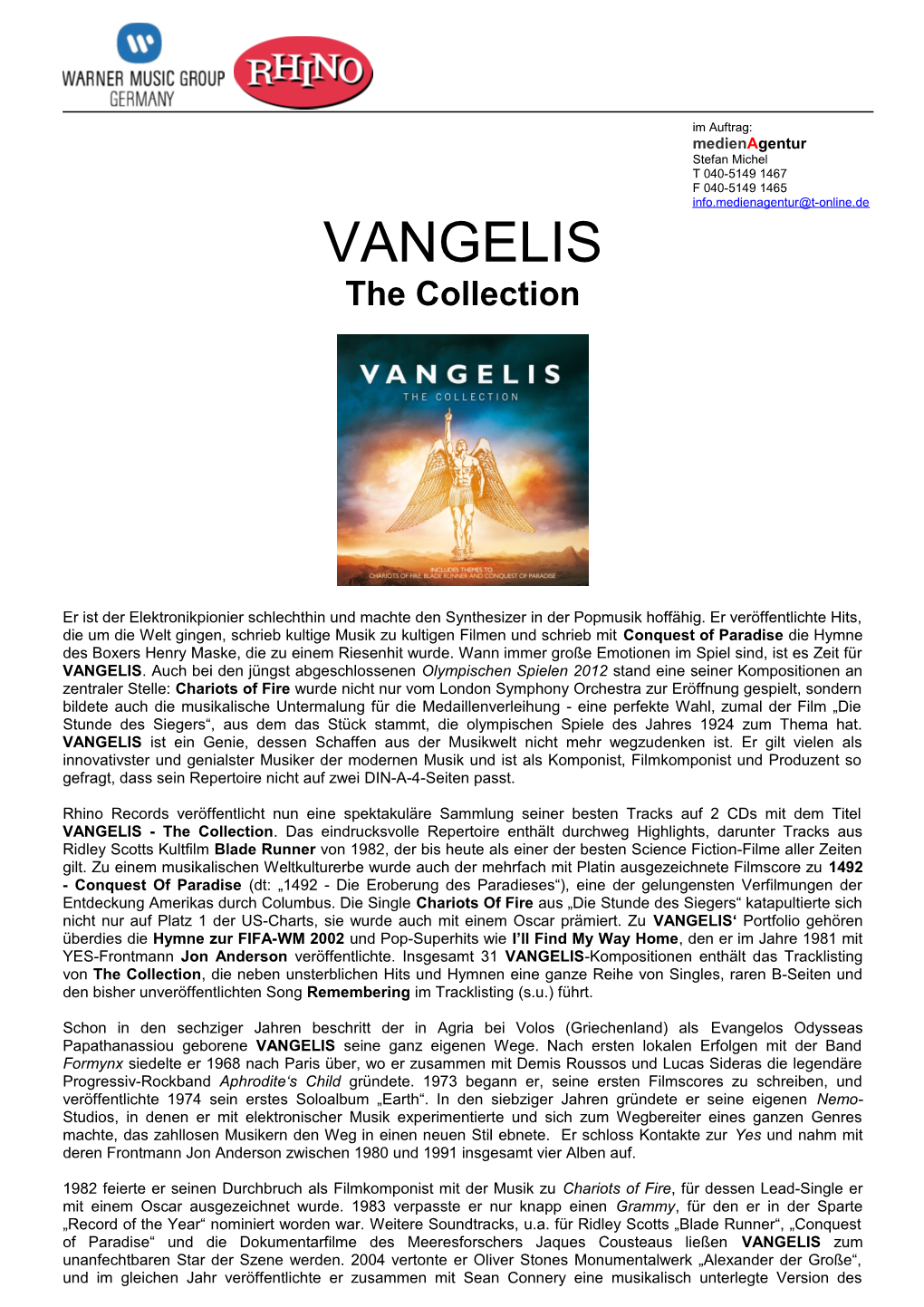 VANGELIS the Collection