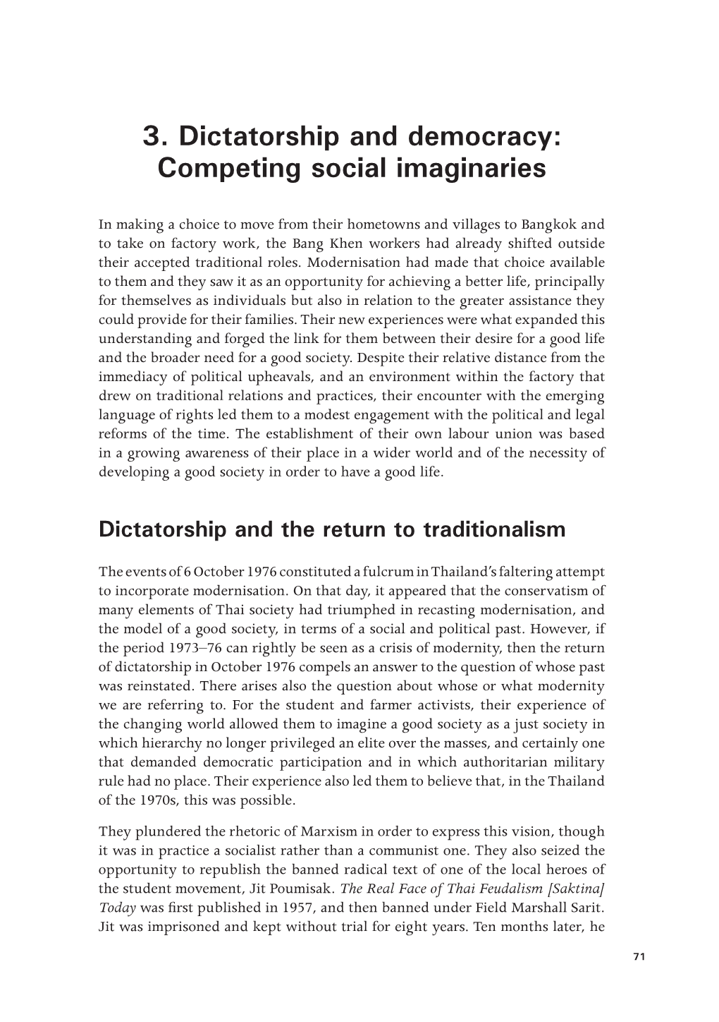 Dictatorship and Democracy: Competing Social Imaginaries