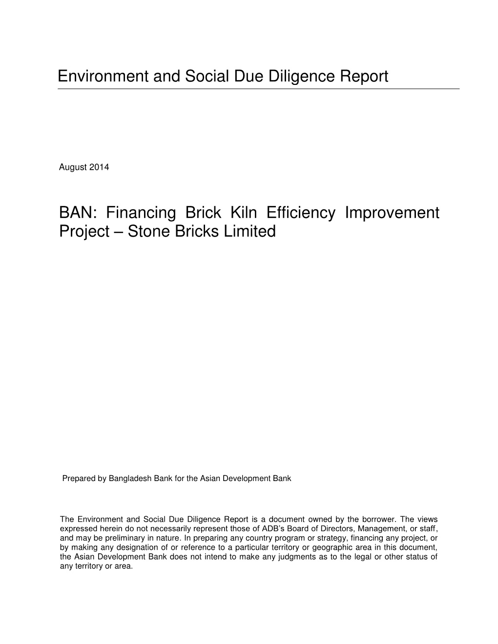 Financing Brick Kiln Efficiency Improvement Project – Stone Bricks Limited