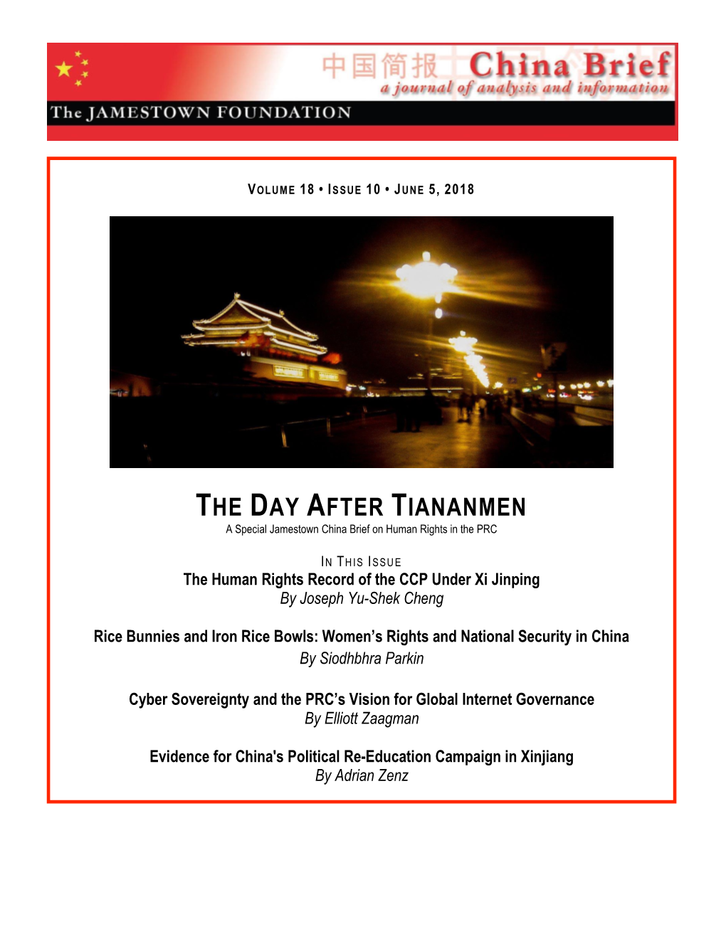 THE DAY AFTER TIANANMEN a Special Jamestown China Brief on Human Rights in the PRC