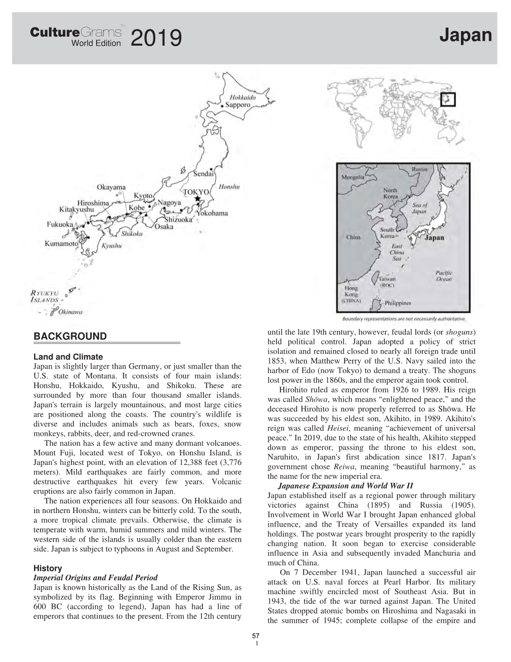 Culturegramstm World Edition 2019 Japan