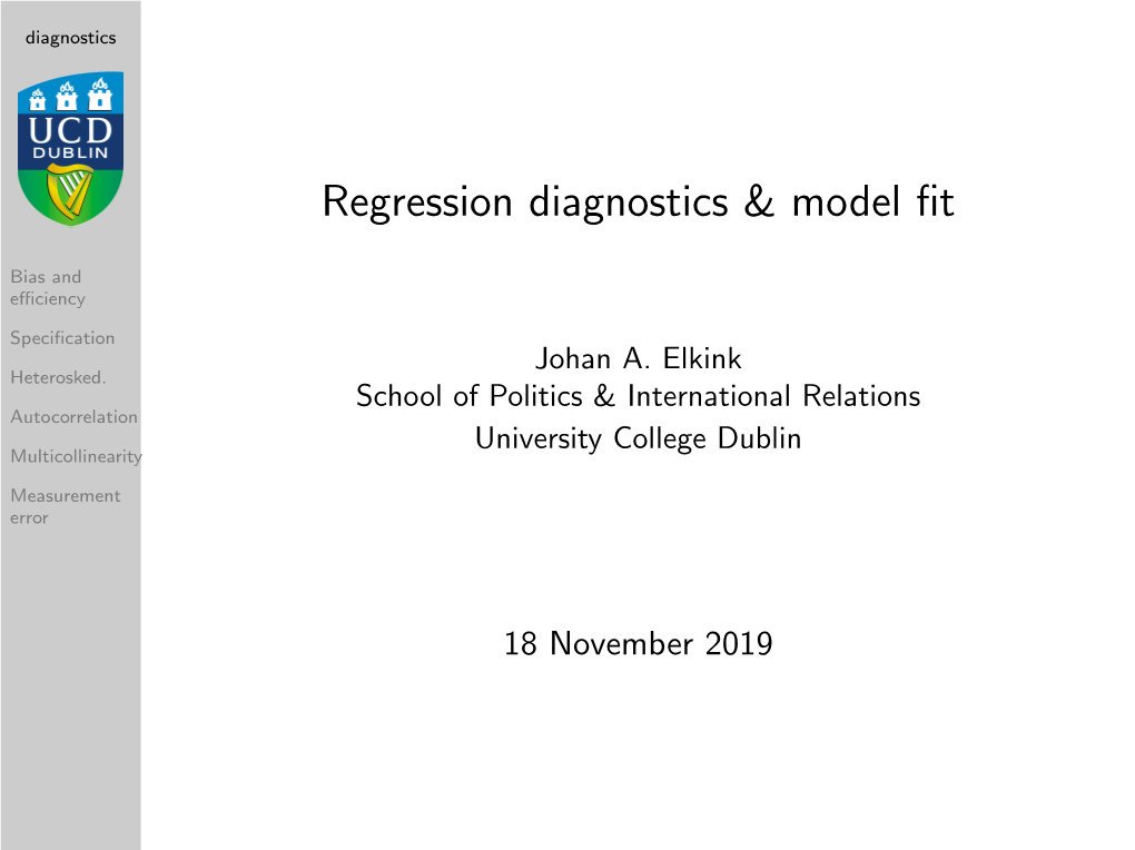 Regression Diagnostics & Model