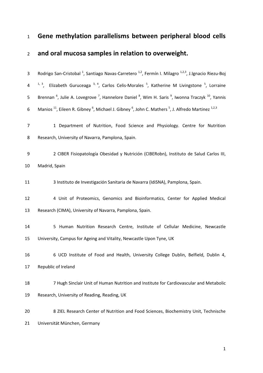 Gene Methylation Parallelisms Between Peripheral Blood Cells And