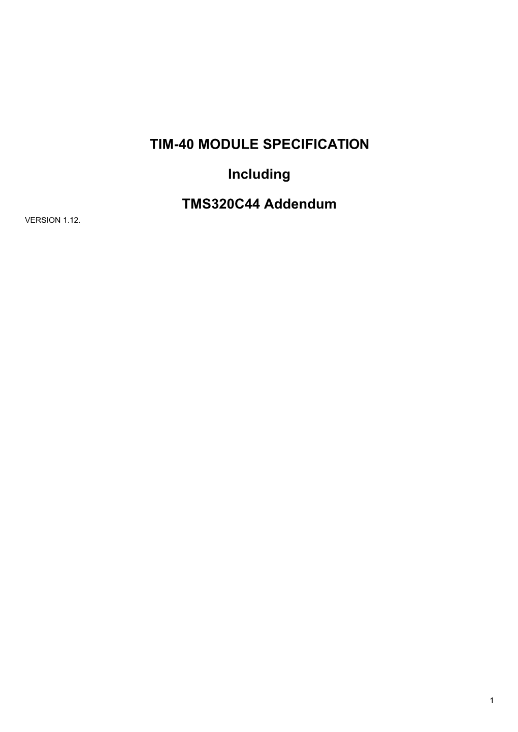TIM Specification