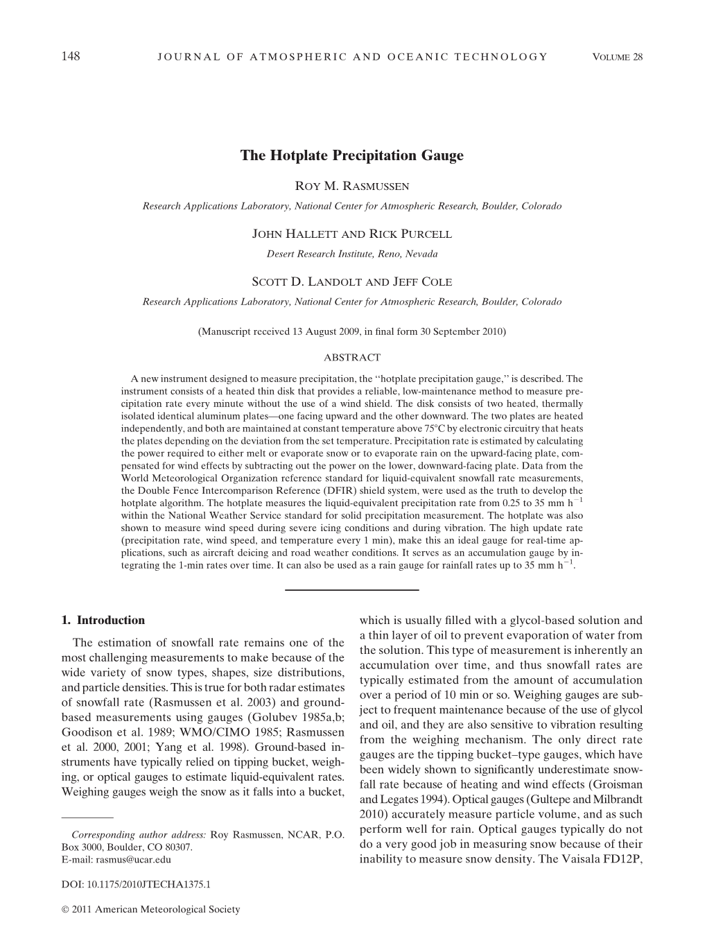 The Hotplate Precipitation Gauge