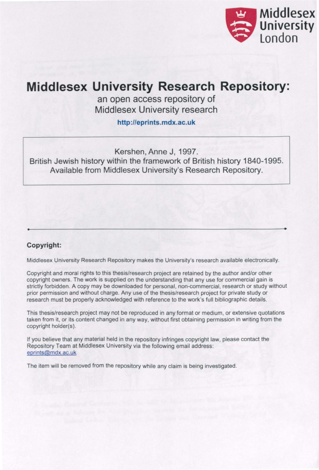 Middlesex University Research Repository: an Open Access Repository of Middlesex University Research