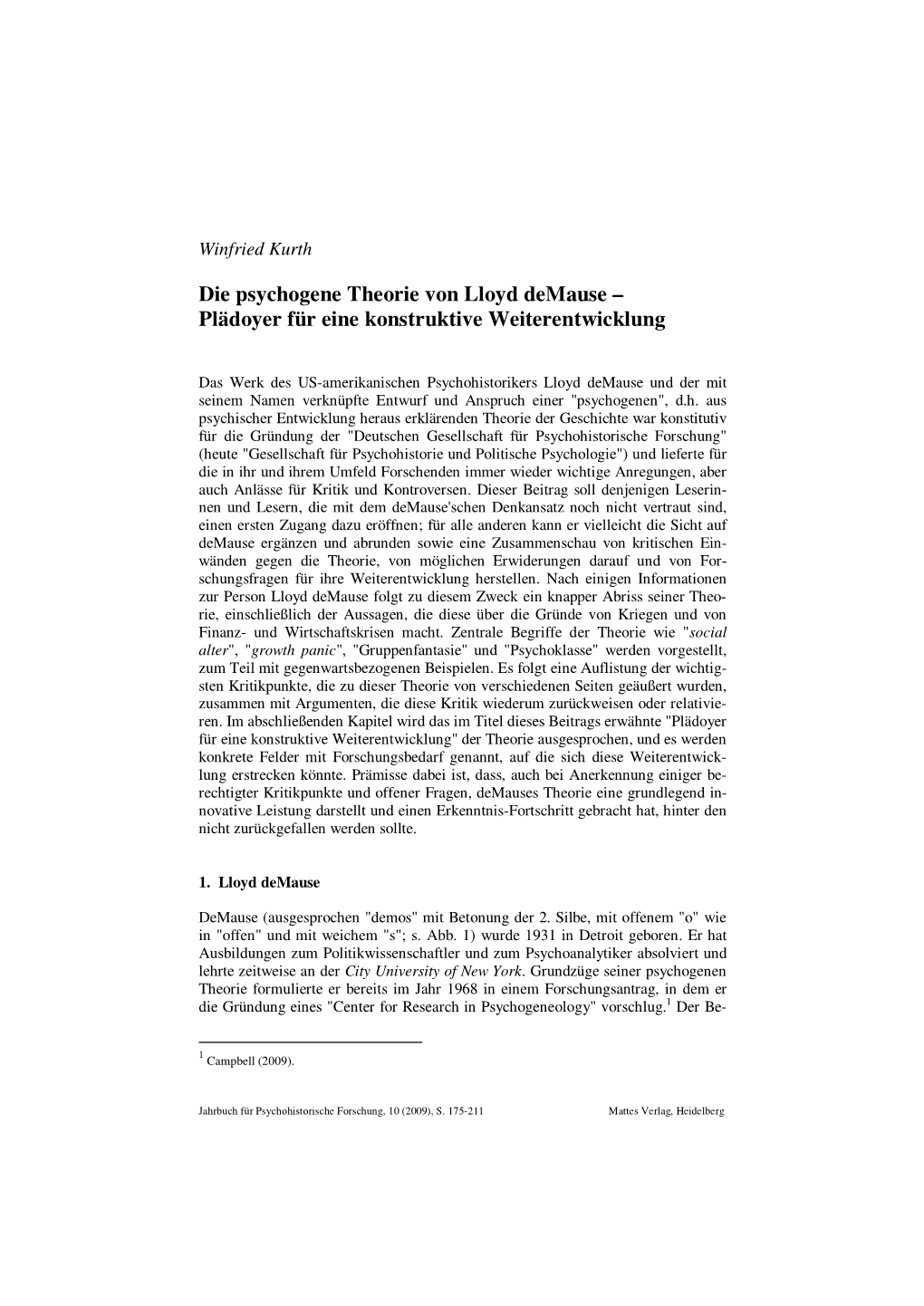 Die Psychogene Theorie Von Lloyd Demause – Plädoyer Für Eine Konstruktive Weiterentwicklung