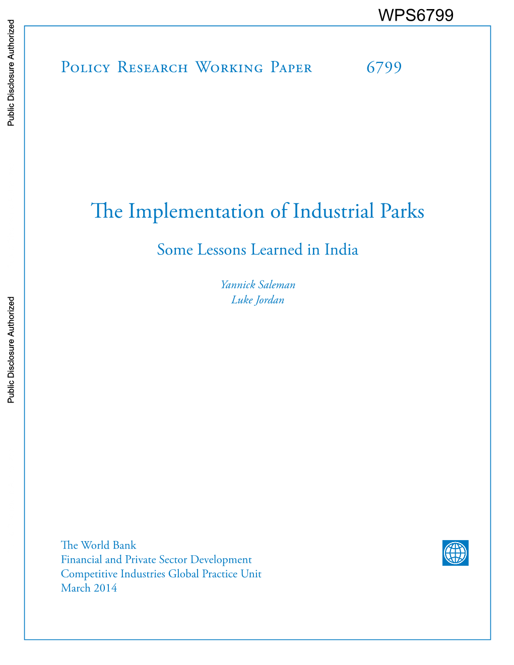 The Implementation of Industrial Parks