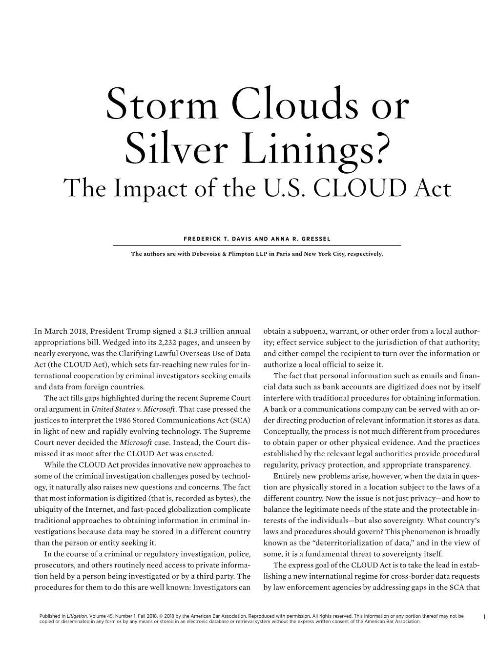 Storm Clouds Or Silver Linings? the Impact of the U.S