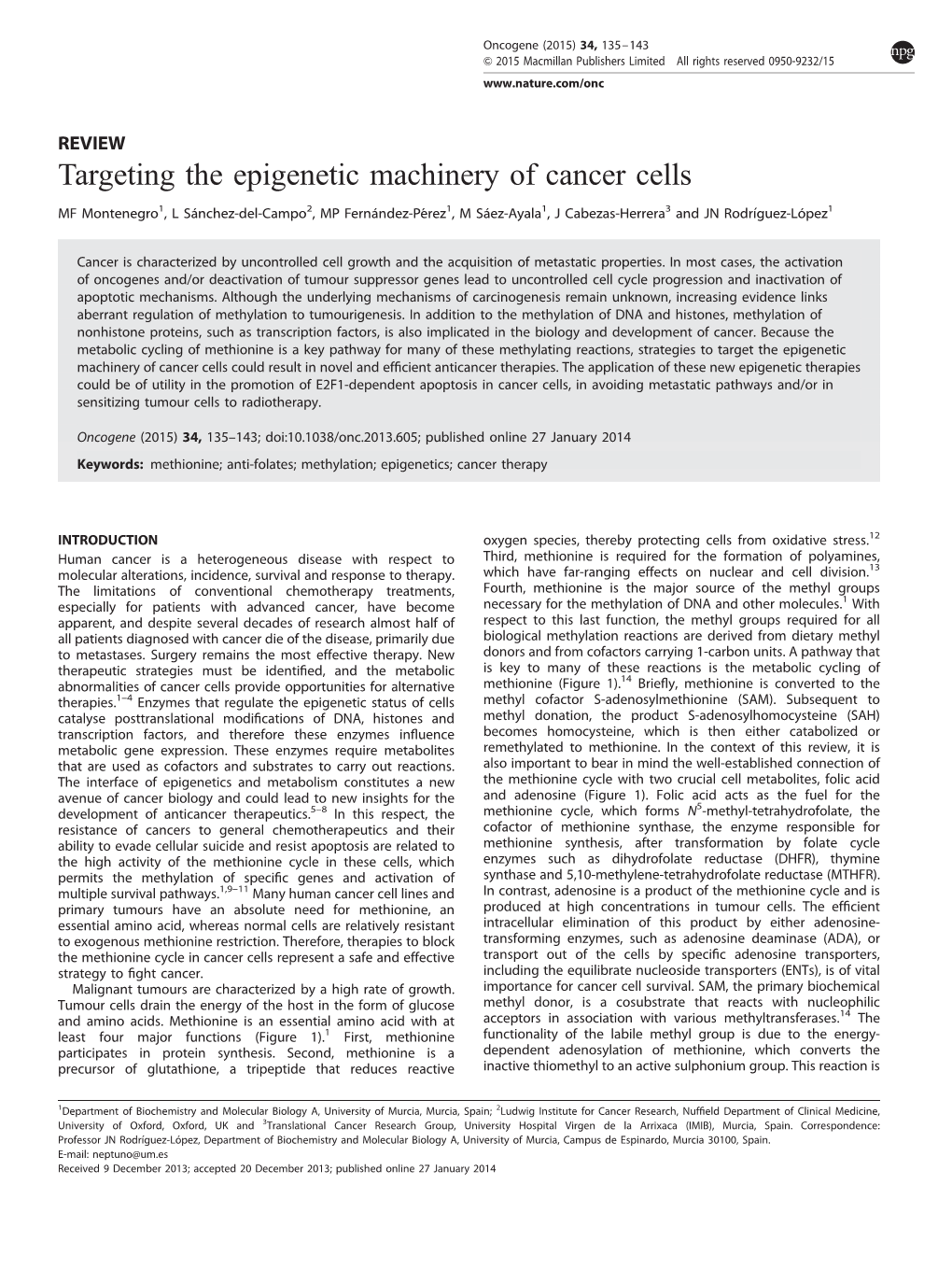 Targeting the Epigenetic Machinery of Cancer Cells