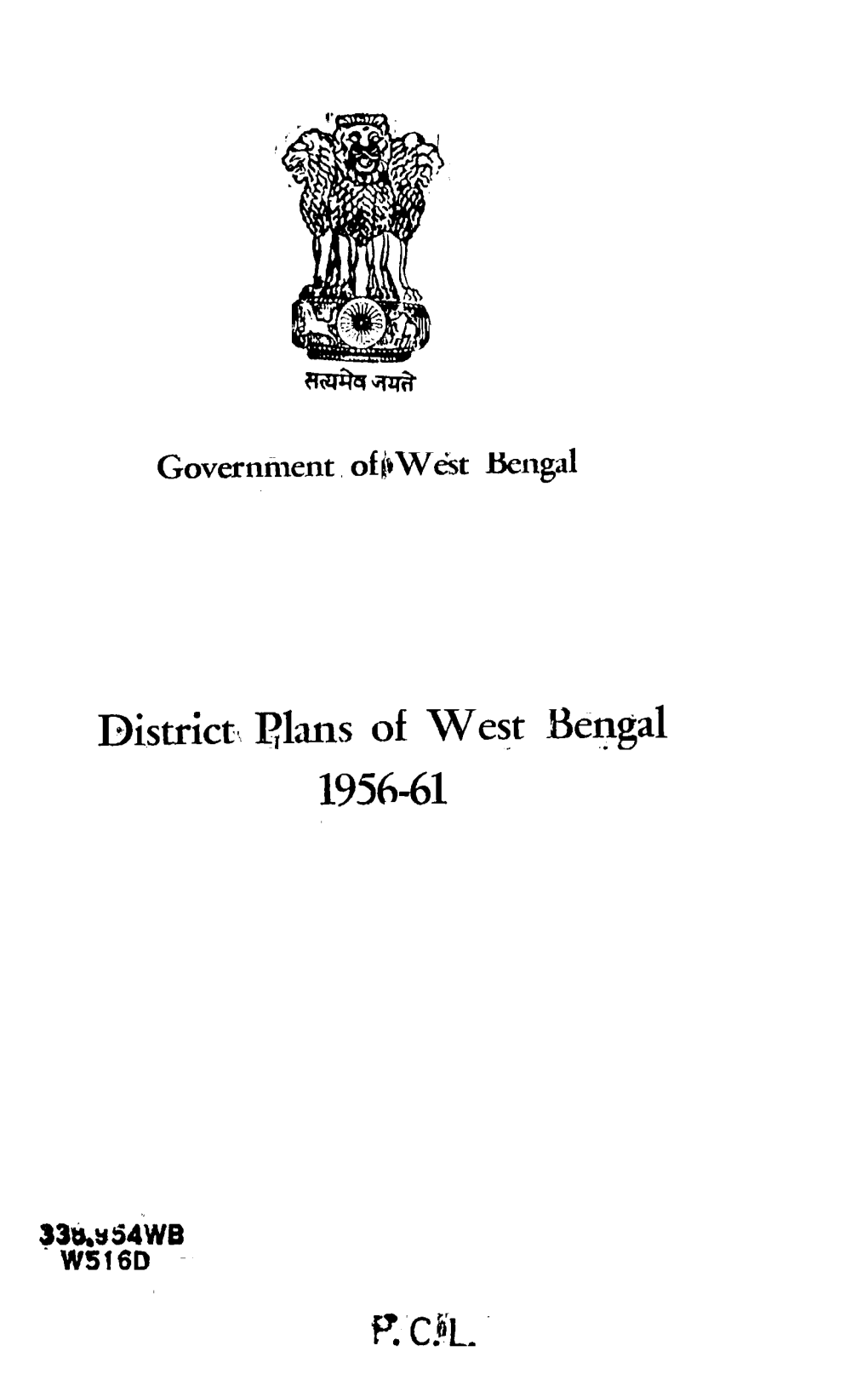 Districtv Ijlans of West Bengal 1956-61