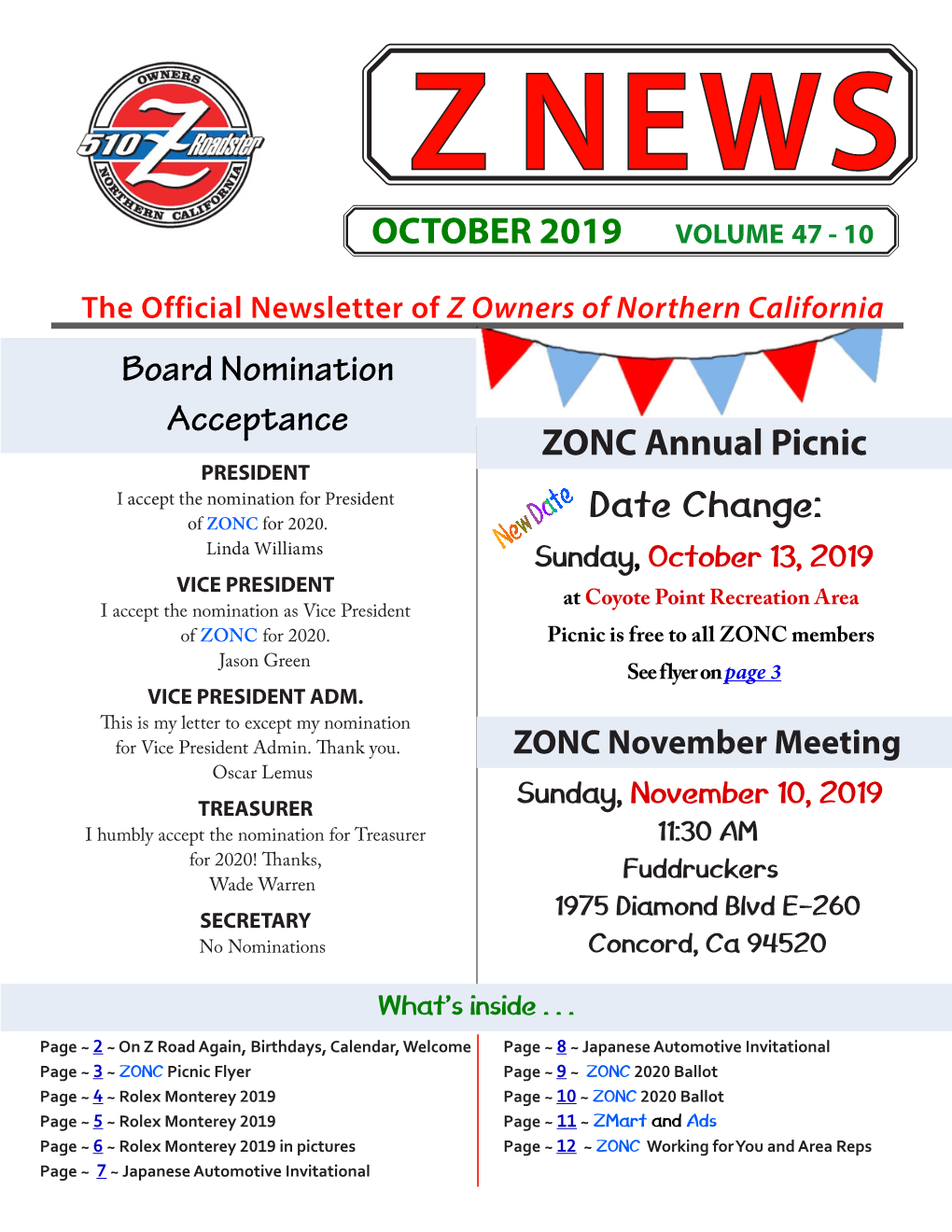 OCTOBER 2019 Board Nomination