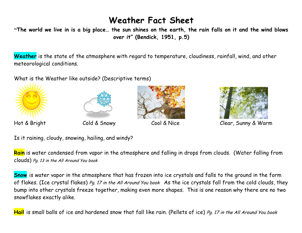 Weather Fact Sheet