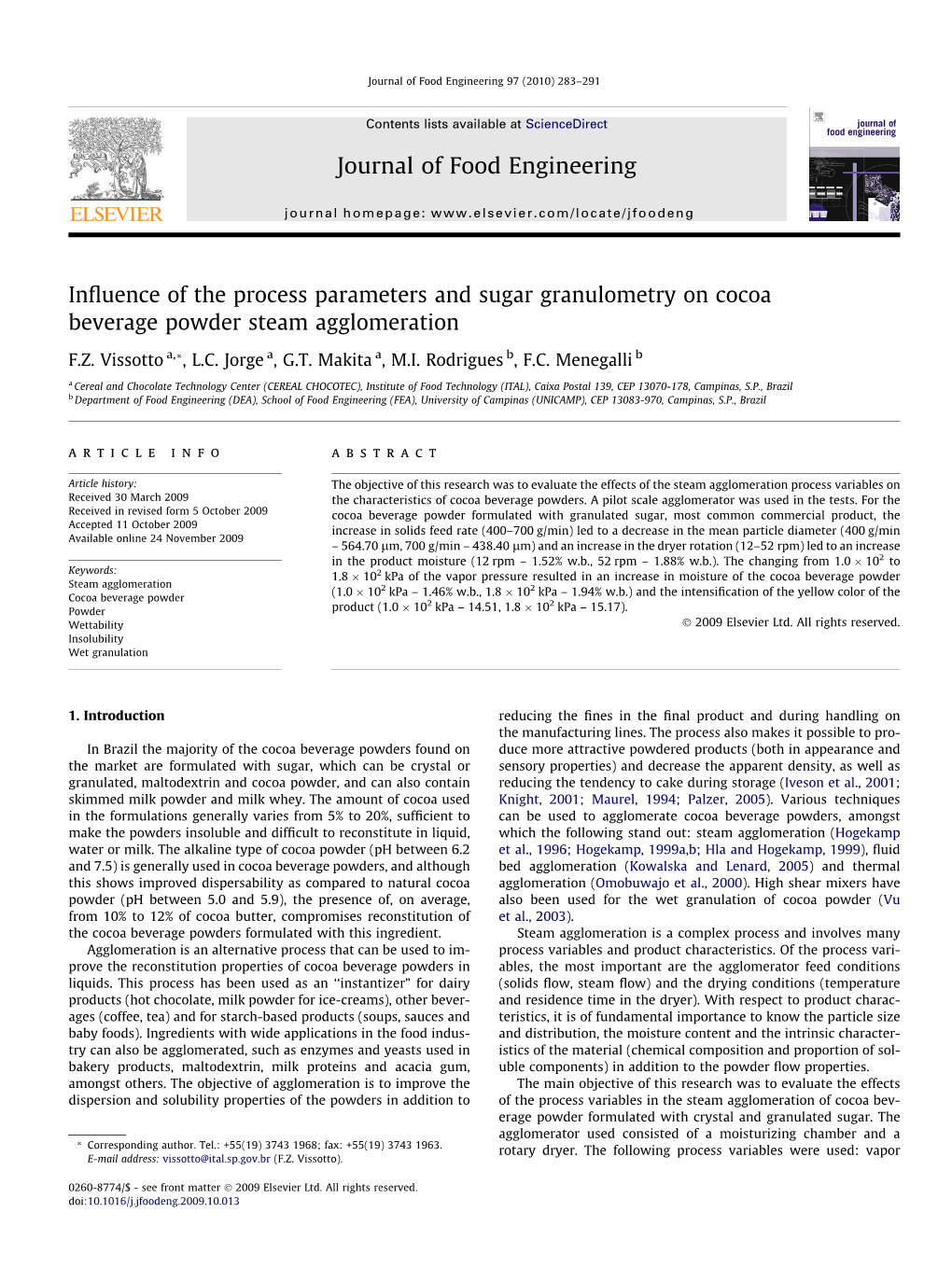 Influence of the Process Parameters and Sugar Granulometry on Cocoa