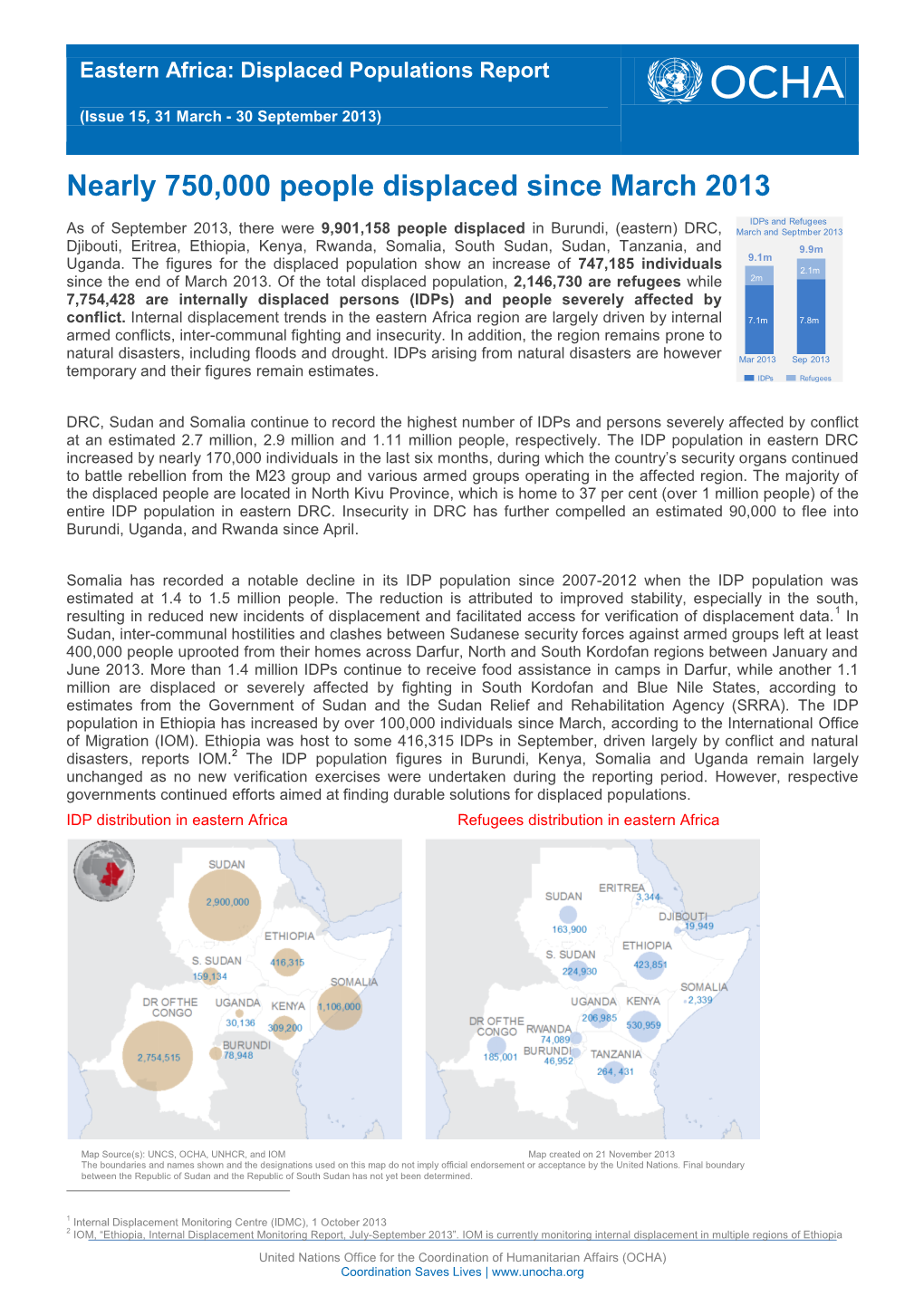 Nearly 750,000 People Displaced Since March 2013