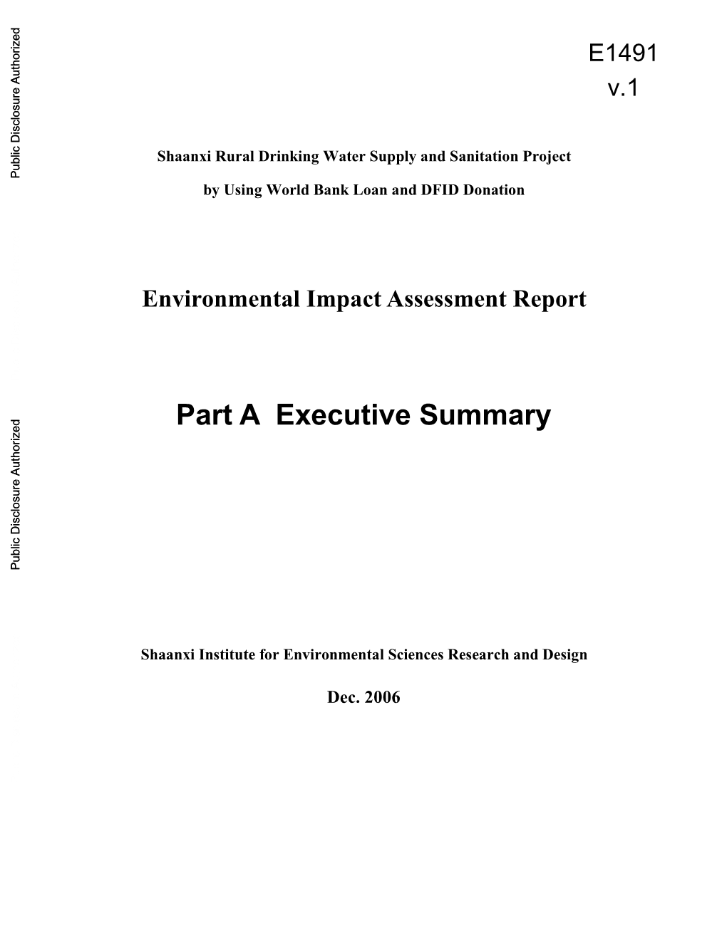 Environmental Impact Assessment Report Part