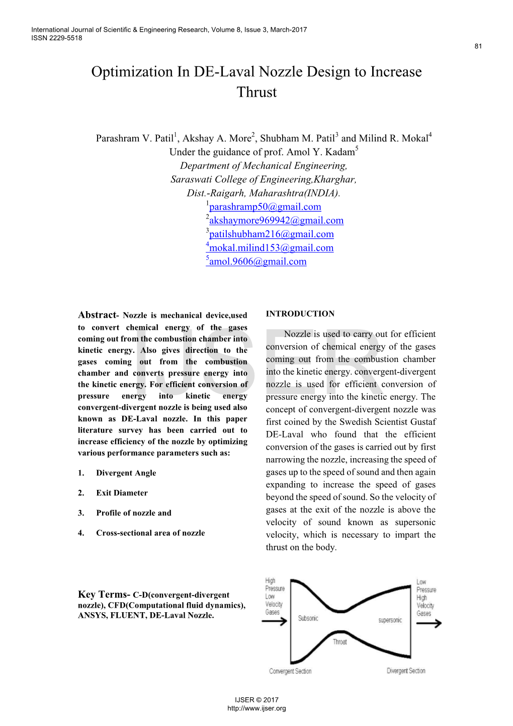 Optimization in Nozzle Design to Increase Thrust