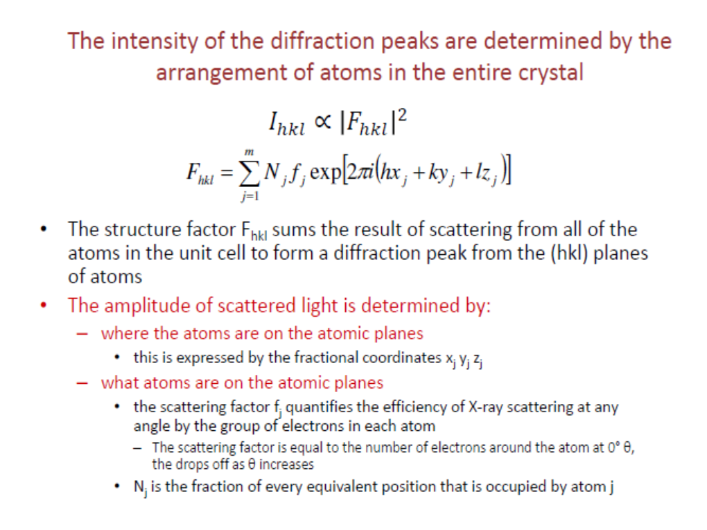 Crystal Structure Factor Calculations