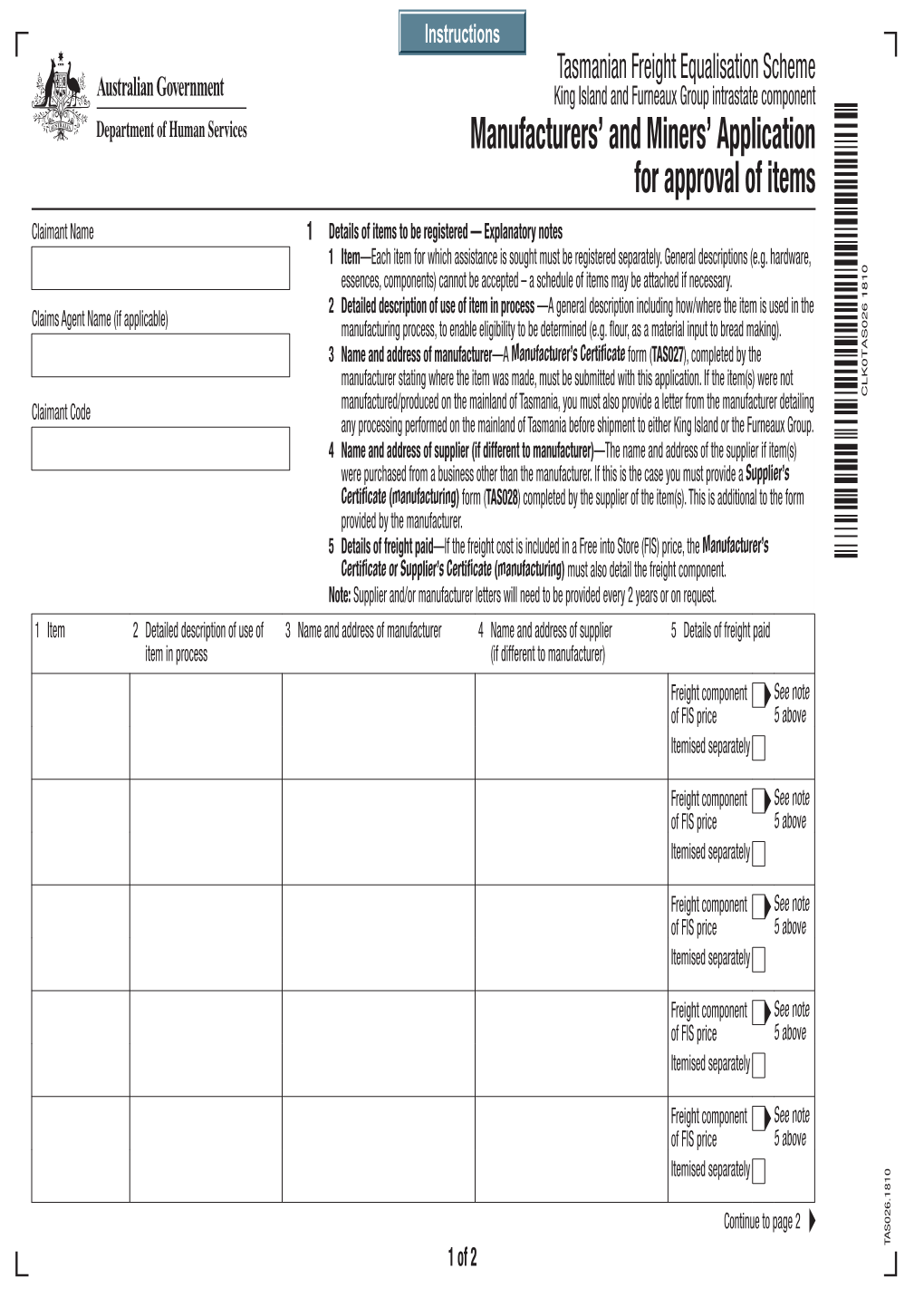 Tasmanian Freight Equalisation Scheme