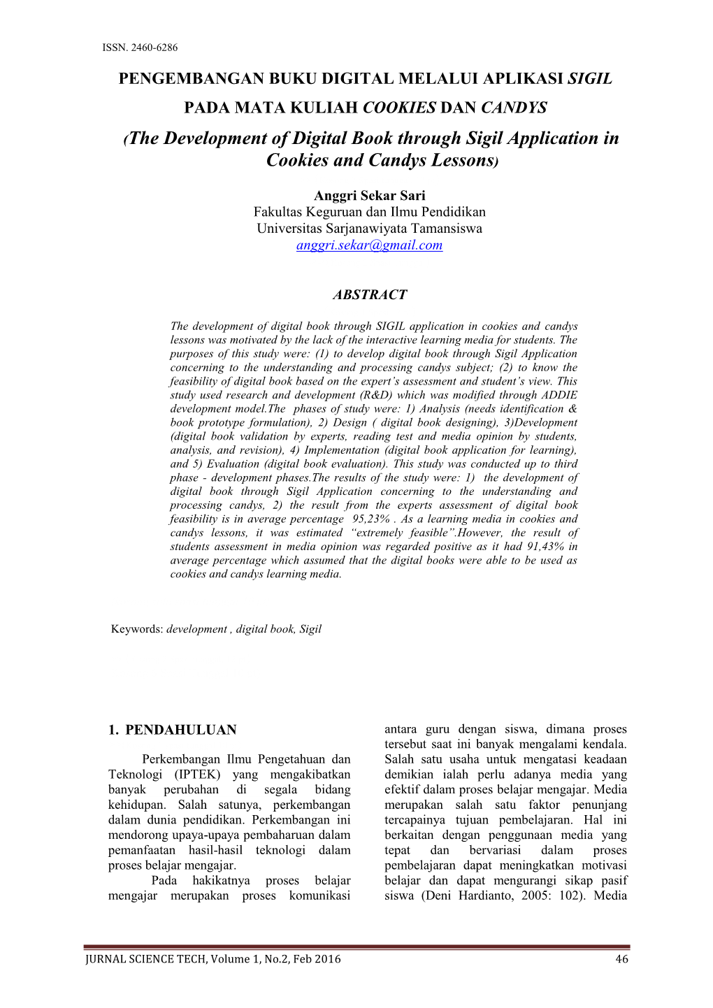 (The Development of Digital Book Through Sigil Application in Cookies