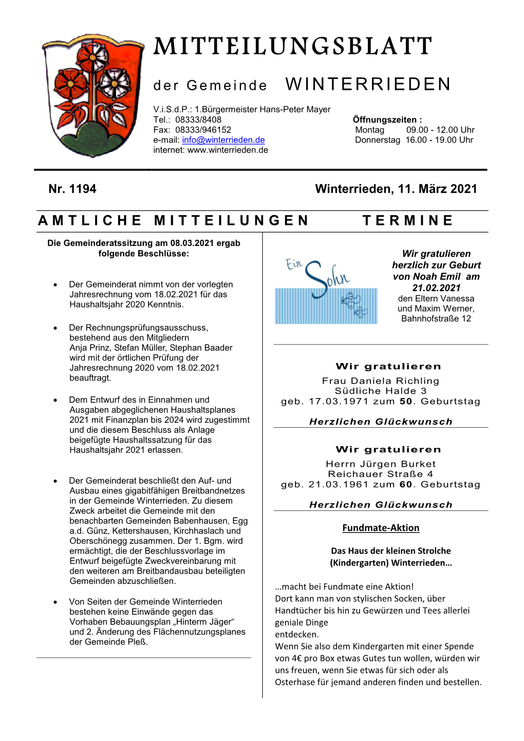 Mitteilungsblatt